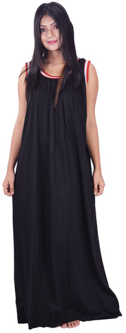 Summer Special Spandex Cotton  Nighty / Night gown ( Black )