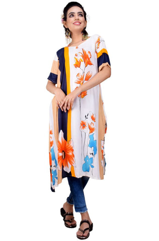 Clymaa Women's  Full Length Half Sleeve Rayon Kurti (KCR221152005WOR)