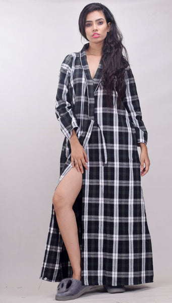 CLYMAA Women Winter Wool Blend Robe/Housecoat/Night Gown