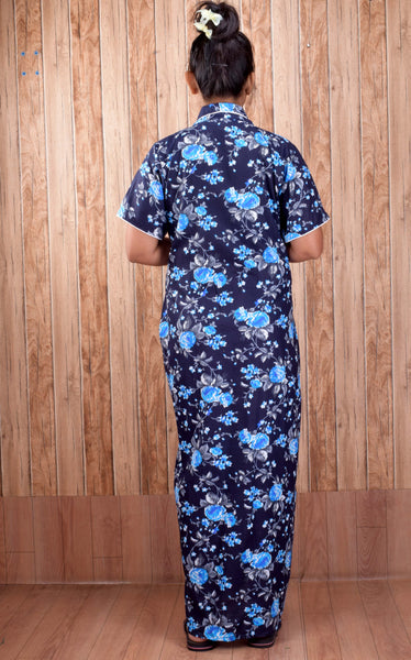 CLYMAA Women's Cotton Half Sleeves S to 3XL Size Robe/House Coat/Night Gown/ Maternity Gown with Pocket (Copy)
