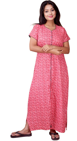 CLYMAA Pure Cotton Nighty/Full Open Nighty/Patient Nighty/Feeding Nighty/Multi Purpose Nighty