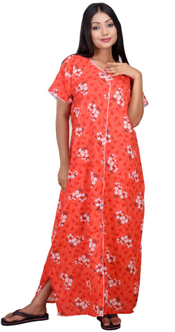 CLYMAA Pure Cotton Nighty/Full Open Nighty/Patient Nighty/Feeding Nighty/Multi Purpose Nighty