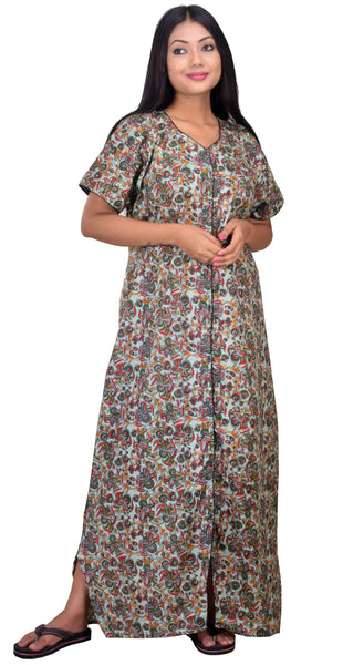 CLYMAA Pure Cotton Nighty/Full Open Nighty/Patient Nighty/Feeding Nighty/Multi Purpose Nighty
