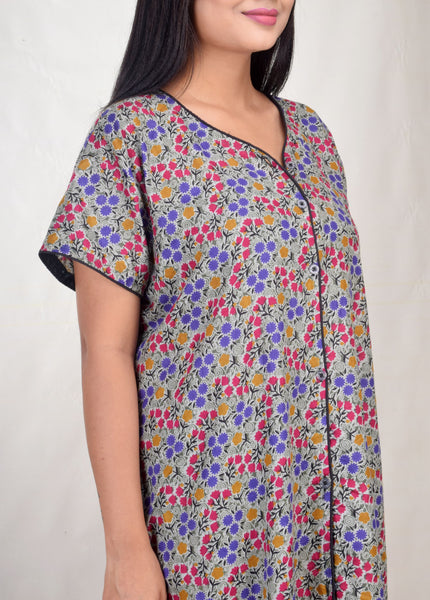 CLYMAA Pure Cotton Nighty/Full Open Nighty/Patient Nighty/Feeding Nighty/Multi Purpose Nighty