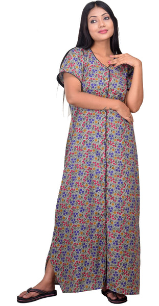 CLYMAA Pure Cotton Nighty/Full Open Nighty/Patient Nighty/Feeding Nighty/Multi Purpose Nighty