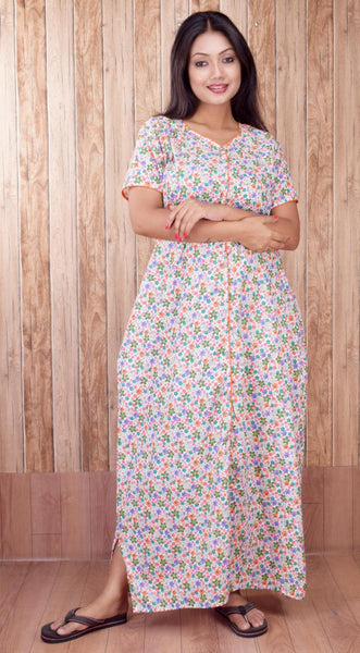 CLYMAA Pure Cotton Nighty/Full Open Nighty/Patient Nighty/Feeding Nighty/Multi Purpose Nighty