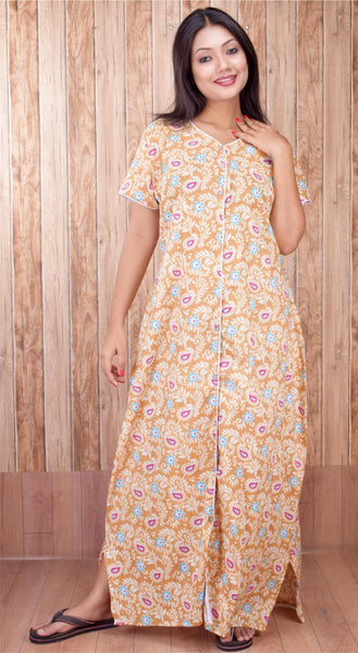 CLYMAA Pure Cotton Nighty/Full Open Nighty/Patient Nighty/Feeding Nighty/Multi Purpose Nighty