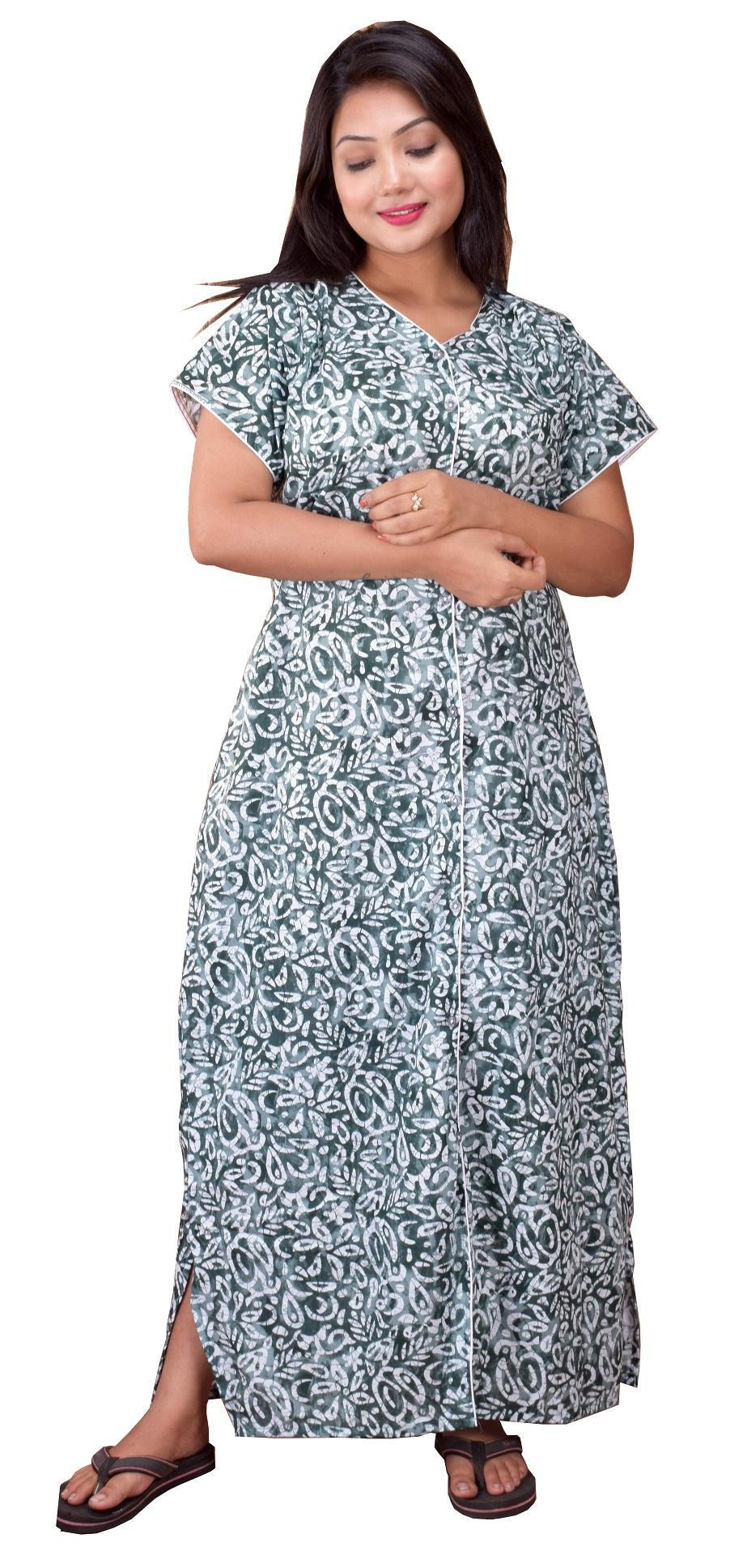 CLYMAA Pure Cotton Nighty/Full Open Nighty/Patient Nighty/Feeding Nighty/Multi Purpose Night