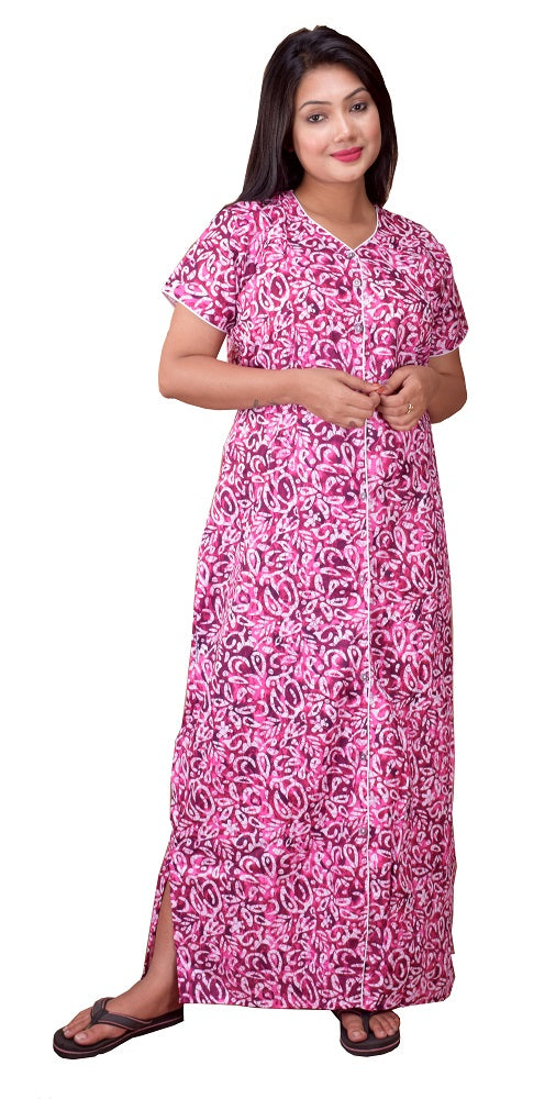 CLYMAA Pure Cotton Nighty/Full Open Nighty/Patient Nighty/Feeding Nighty/Multi Purpose Night