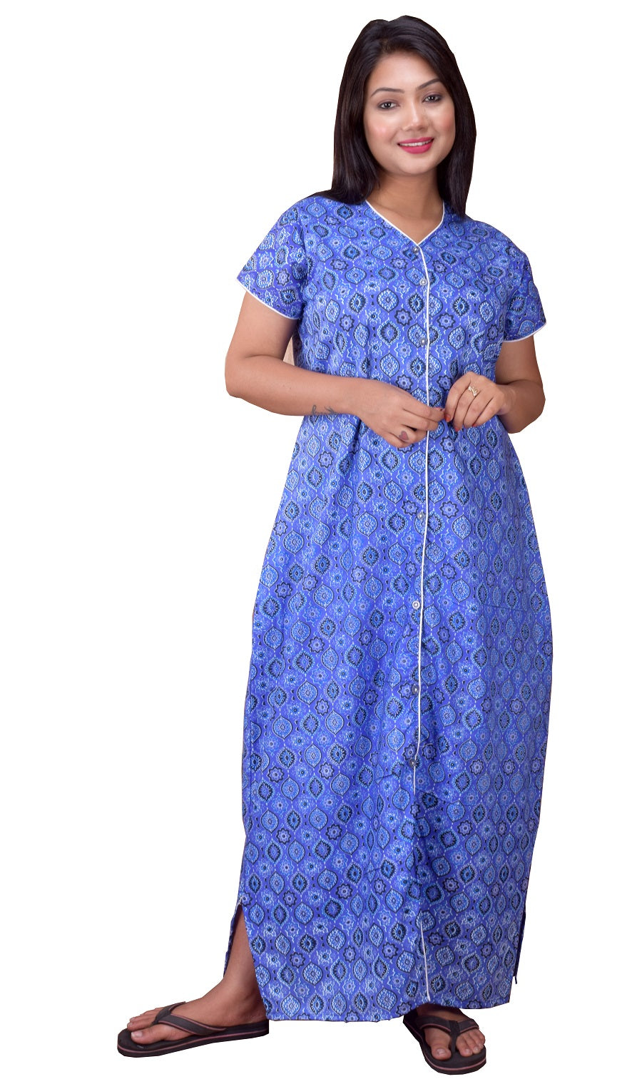 CLYMAA Pure Cotton Nighty/Full Open Nighty/Patient Nighty/Feeding Nighty/Multi Purpose Night