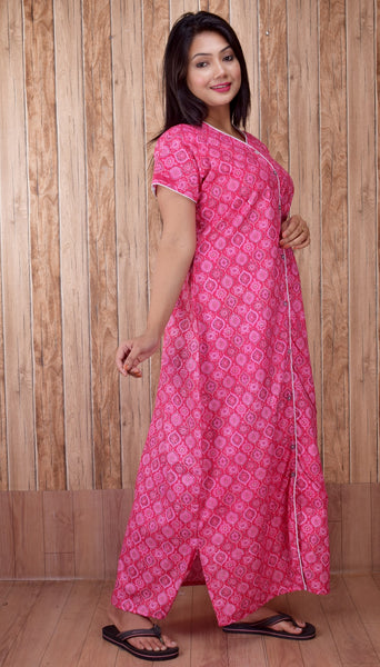 CLYMAA Pure Cotton Nighty/Full Open Nighty/Patient Nighty/Feeding Nighty/Multi Purpose Night