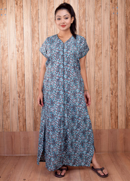 CLYMAA Pure Cotton Nighty/Full Open Nighty/Patient Nighty/Feeding Nighty/Multi Purpose Night