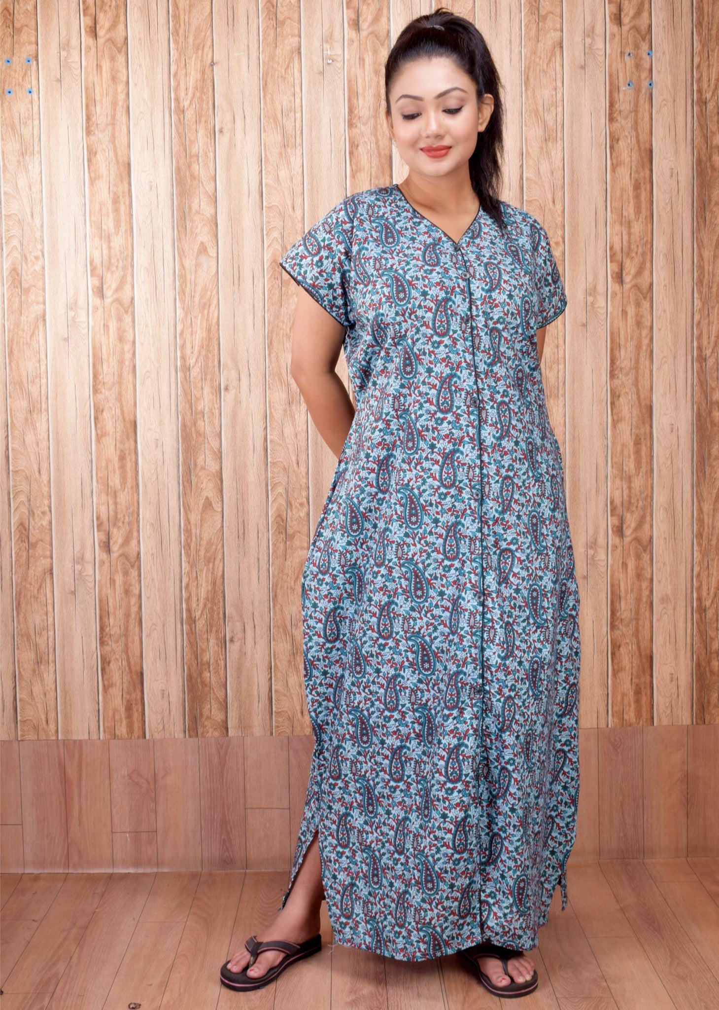 CLYMAA Pure Cotton Nighty/Full Open Nighty/Patient Nighty/Feeding Nighty/Multi Purpose Night
