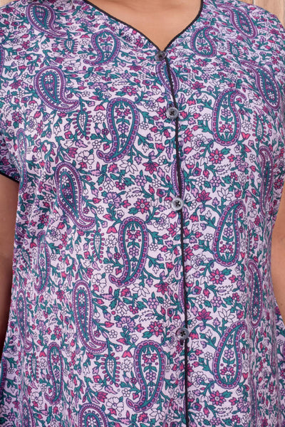 CLYMAA Pure Cotton Nighty/Full Open Nighty/Patient Nighty/Feeding Nighty/Multi Purpose Night