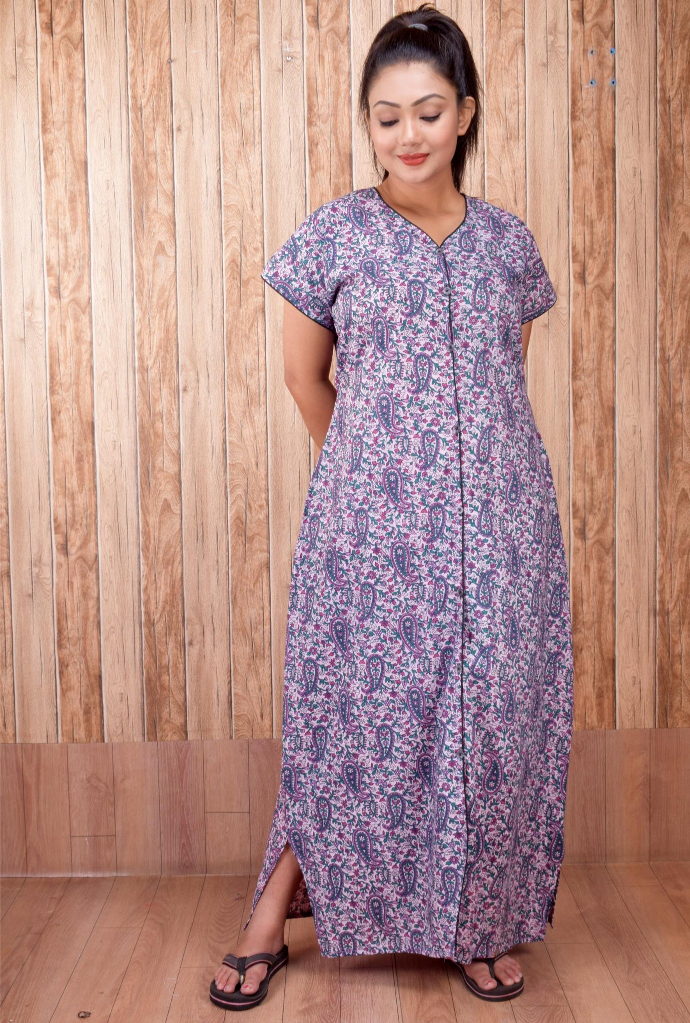 CLYMAA Pure Cotton Nighty/Full Open Nighty/Patient Nighty/Feeding Nighty/Multi Purpose Night