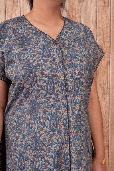 CLYMAA Pure Cotton Nighty/Full Open Nighty/Patient Nighty/Feeding Nighty/Multi Purpose Night