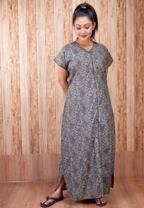 CLYMAA Pure Cotton Nighty/Full Open Nighty/Patient Nighty/Feeding Nighty/Multi Purpose Night
