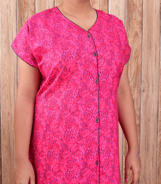 CLYMAA Pure Cotton Nighty/Full Open Nighty/Patient Nighty/Feeding Nighty/Multi Purpose Night