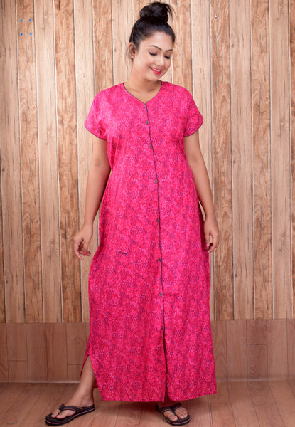 CLYMAA Pure Cotton Nighty/Full Open Nighty/Patient Nighty/Feeding Nighty/Multi Purpose Night