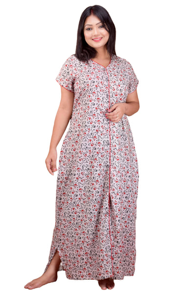 CLYMAA Pure Cotton Nighty/Full Open Nighty/Patient Nighty/Feeding Nighty/Multi Purpose Nighty
