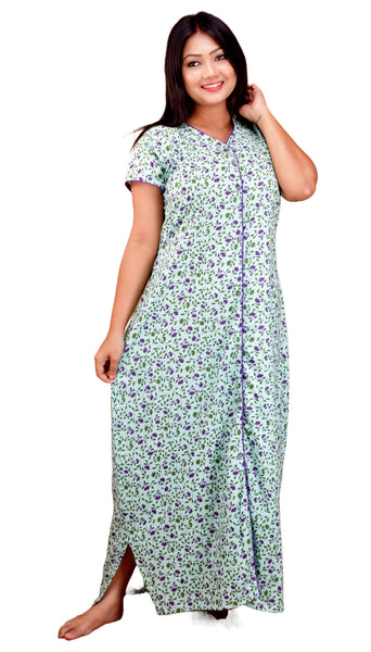 CLYMAA Pure Cotton Nighty/Full Open Nighty/Patient Nighty/Feeding Nighty/Multi Purpose Nighty