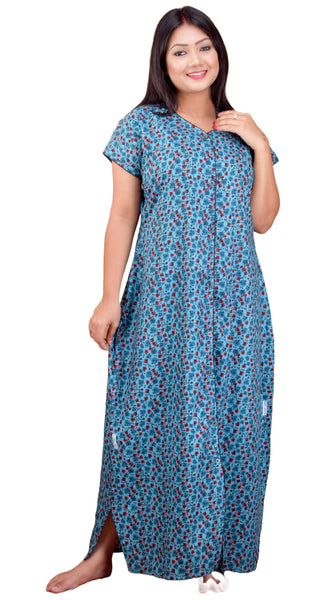 CLYMAA Pure Cotton Nighty/Full Open Nighty/Patient Nighty/Feeding Nighty/Multi Purpose Nighty