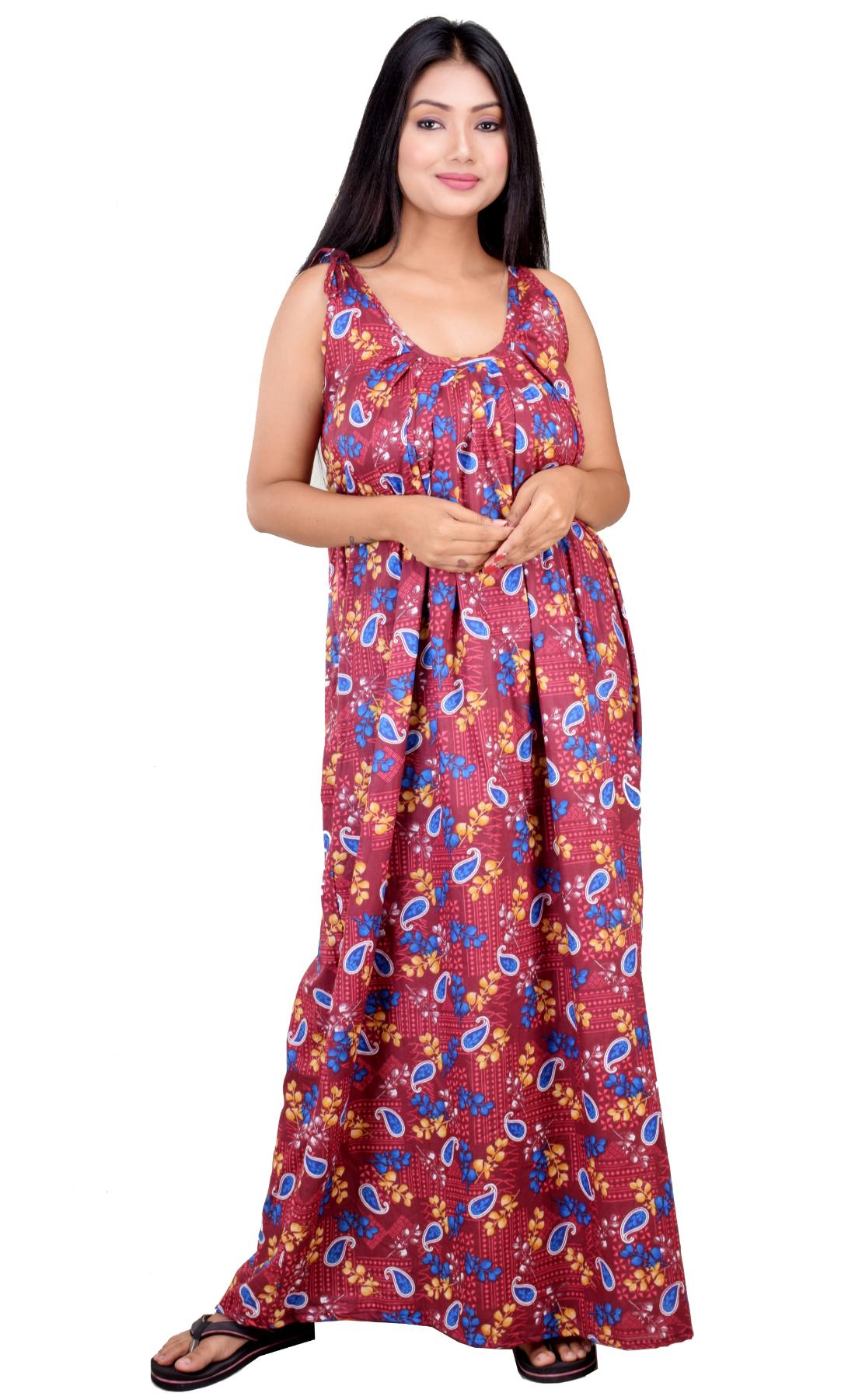 CLYMAA Pure Cotton Sleeveless Nighty/Multi Purpose Nighty/Patient Nighty