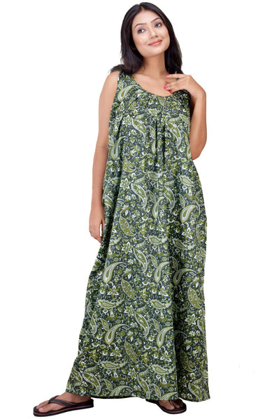 CLYMAA Pure Cotton Sleeveless Nighty/Multi Purpose Nighty/Patient Nighty