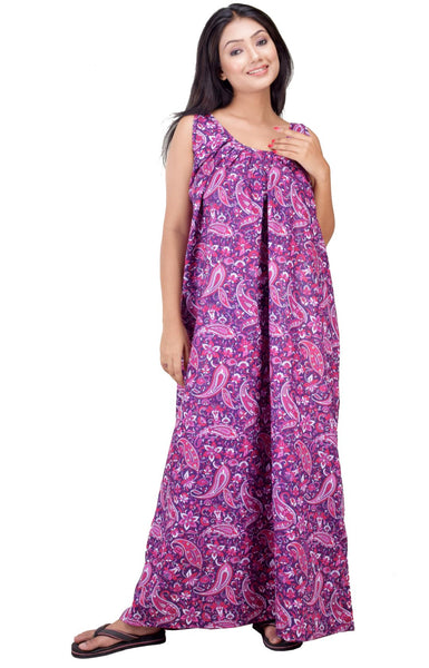 CLYMAA Pure Cotton Sleeveless Nighty/Multi Purpose Nighty/Patient Nighty