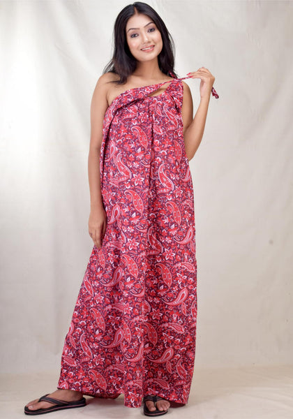 CLYMAA Pure Cotton Sleeveless Nighty/Multi Purpose Nighty/Patient Nighty