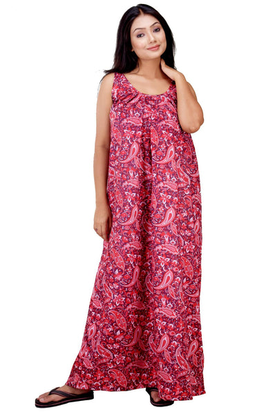 CLYMAA Pure Cotton Sleeveless Nighty/Multi Purpose Nighty/Patient Nighty