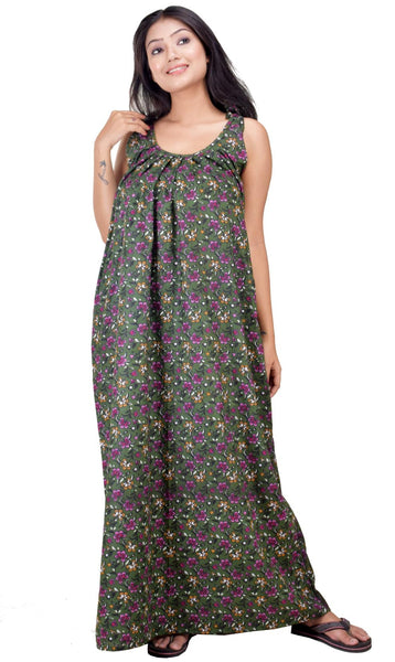 CLYMAA Pure Cotton Sleeveless Nighty/Multi Purpose Nighty/Patient Nighty