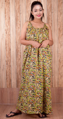 CLYMAA Pure Cotton Sleeveless Nighty/Multi Purpose Nighty/Patient Nighty