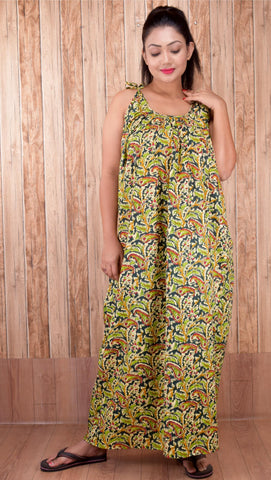 CLYMAA Pure Cotton Sleeveless Nighty/Multi Purpose Nighty/Patient Nighty