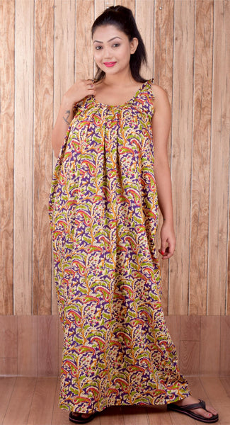 CLYMAA Pure Cotton Sleeveless Nighty/Multi Purpose Nighty/Patient Nighty