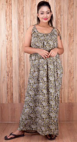 CLYMAA Pure Cotton Sleeveless Nighty/Multi Purpose Nighty/Patient Nighty