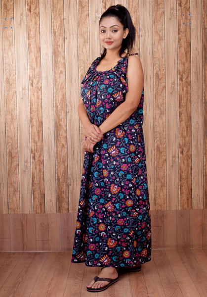 CLYMAA Pure Cotton Sleeveless Nighty/Multi Purpose Nighty/Patient Nighty