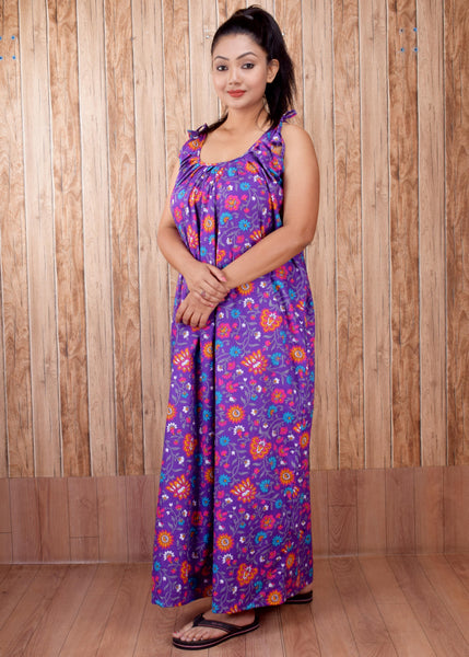 CLYMAA Pure Cotton Sleeveless Nighty/Multi Purpose Nighty/Patient Nighty