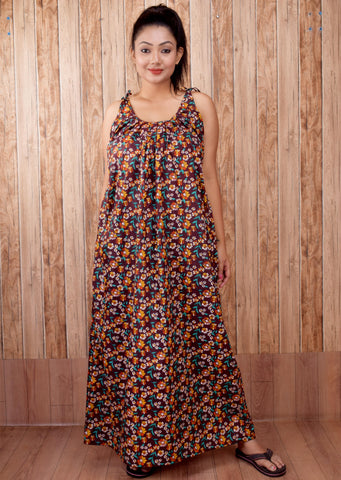 CLYMAA Pure Cotton Sleeveless Nighty/Multi Purpose Nighty/Patient Nighty