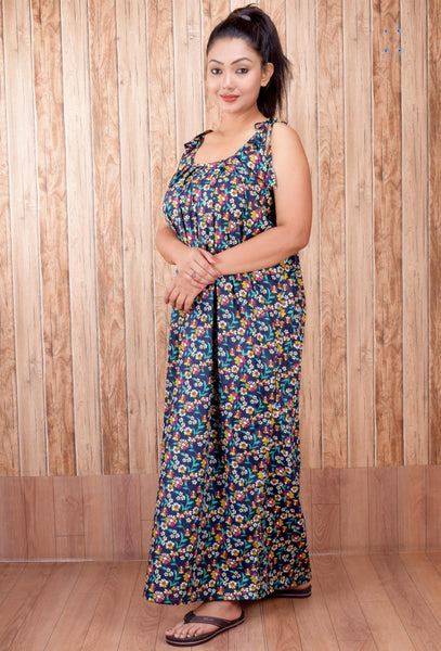 CLYMAA Pure Cotton Sleeveless Nighty/Multi Purpose Nighty/Patient Nighty
