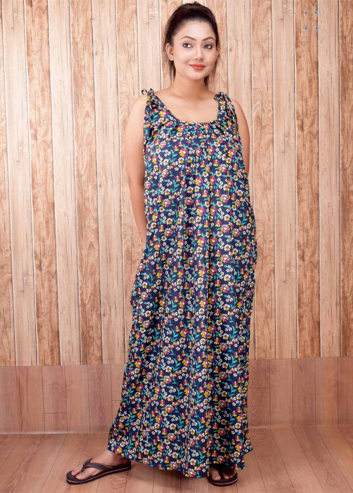 CLYMAA Pure Cotton Sleeveless Nighty/Multi Purpose Nighty/Patient Nighty