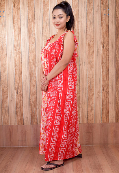 CLYMAA Pure Cotton Sleeveless Nighty/Multi Purpose Nighty/Patient Nighty