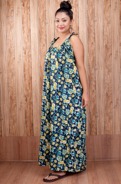 CLYMAA Pure Cotton Sleeveless Nighty/Multi Purpose Nighty/Patient Nighty