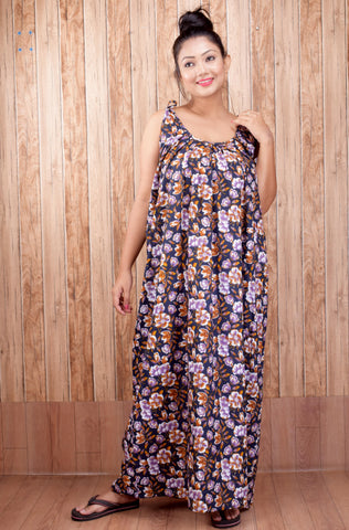 CLYMAA Pure Cotton Sleeveless Nighty/Multi Purpose Nighty/Patient Nighty