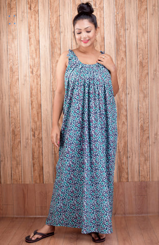 CLYMAA Pure Cotton Sleeveless Nighty/Multi Purpose Nighty/Patient Nighty