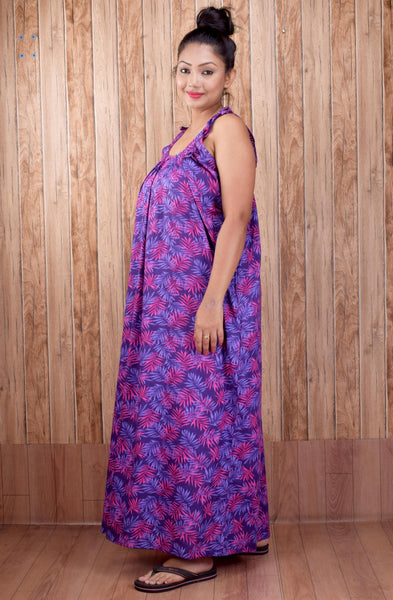 CLYMAA Pure Cotton Sleeveless Nighty/Multi Purpose Nighty/Patient Nighty