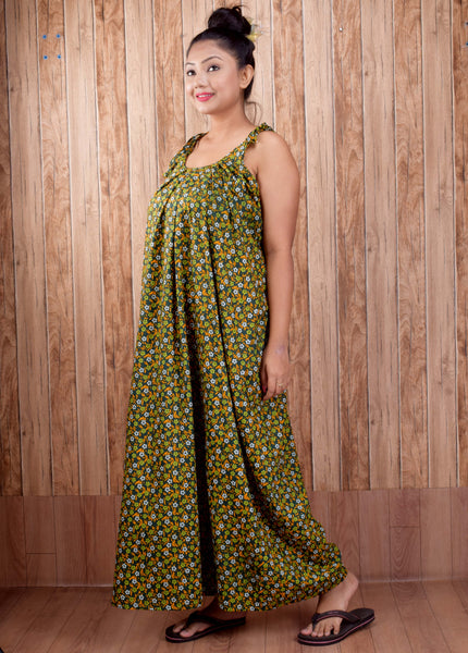 CLYMAA Pure Cotton Sleeveless Nighty/Multi Purpose Nighty/Patient Nighty