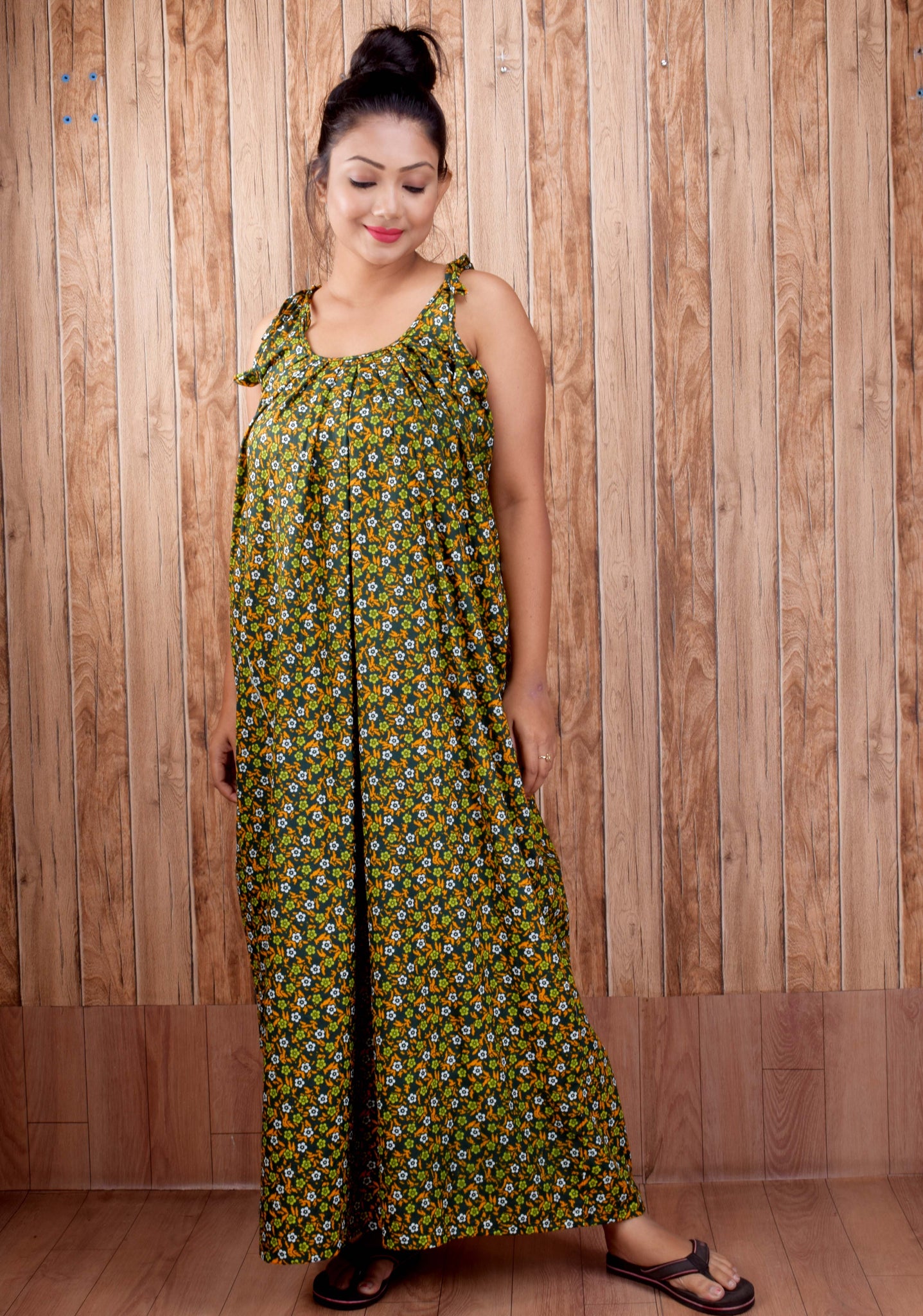 CLYMAA Pure Cotton Sleeveless Nighty/Multi Purpose Nighty/Patient Nighty