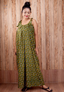 CLYMAA Pure Cotton Sleeveless Nighty/Multi Purpose Nighty/Patient Nighty