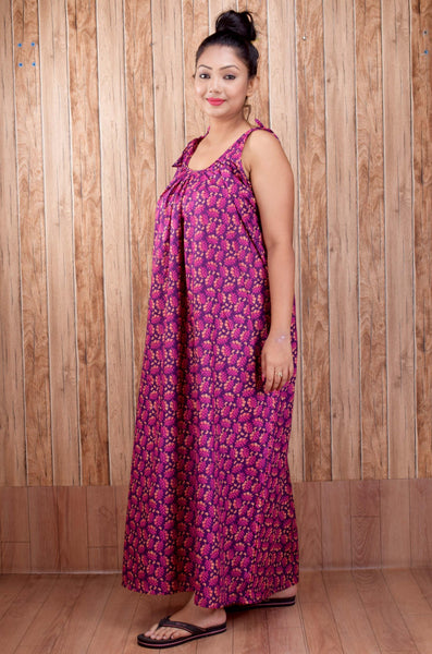 CLYMAA Pure Cotton Sleeveless Nighty/Multi Purpose Nighty/Patient Nighty